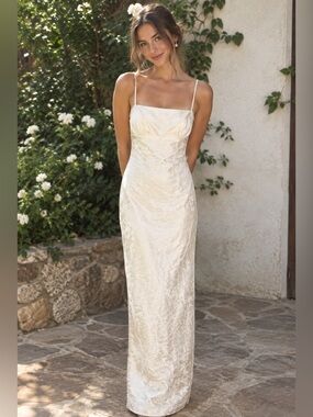 Vintage eyelet dress 90s Romantic Y2K Brocade Italian Silk Sheath Maxi Slit